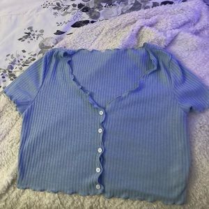 Shein light blue crop top